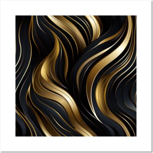 Golden Lattice: Luxurious Linearity in Gold Posters and Art